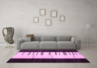 Machine Washable Abstract Pink Contemporary Rug, wshcon1145pnk
