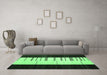 Machine Washable Abstract Emerald Green Contemporary Area Rugs in a Living Room,, wshcon1145emgrn