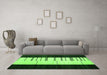 Machine Washable Abstract Green Contemporary Area Rugs in a Living Room,, wshcon1145grn