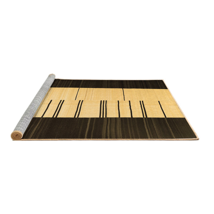 Sideview of Machine Washable Abstract Brown Contemporary Rug, wshcon1145brn