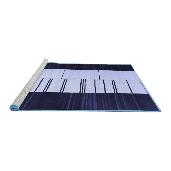 Sideview of Machine Washable Abstract Blue Contemporary Rug, wshcon1145blu