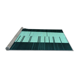 Sideview of Machine Washable Abstract Light Blue Contemporary Rug, wshcon1145lblu