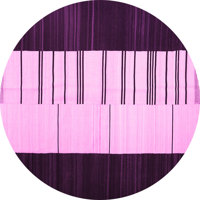 Round Machine Washable Abstract Pink Contemporary Rug, wshcon1145pnk