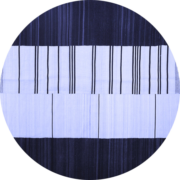 Round Machine Washable Abstract Blue Contemporary Rug, wshcon1145blu