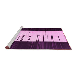 Sideview of Machine Washable Abstract Pink Contemporary Rug, wshcon1145pnk