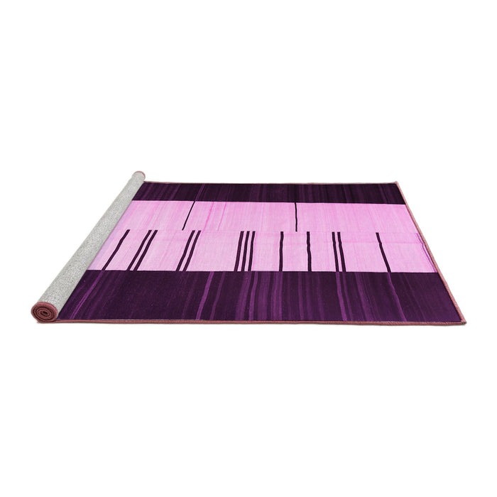 Sideview of Machine Washable Abstract Pink Contemporary Rug, wshcon1145pnk