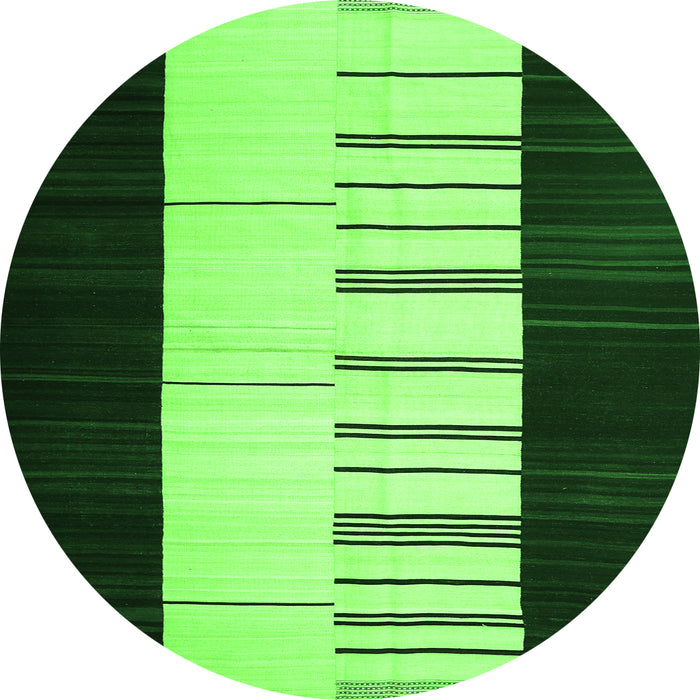 Square Abstract Green Contemporary Rug, con1145grn