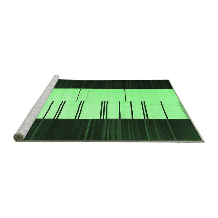 Sideview of Machine Washable Abstract Emerald Green Contemporary Area Rugs, wshcon1145emgrn