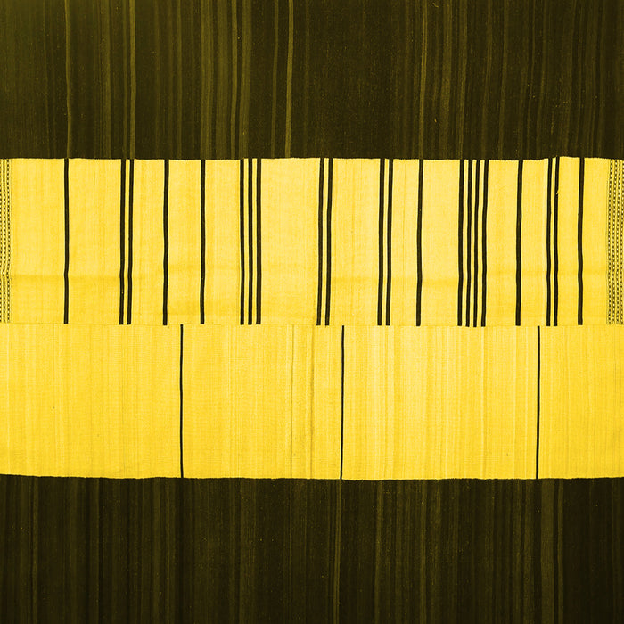 Square Machine Washable Abstract Yellow Contemporary Rug, wshcon1145yw