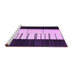 Sideview of Machine Washable Abstract Purple Contemporary Area Rugs, wshcon1145pur