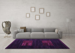 Machine Washable Abstract Purple Contemporary Area Rugs in a Living Room, wshcon1146pur