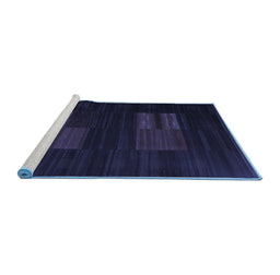 Sideview of Machine Washable Abstract Blue Contemporary Rug, wshcon1146blu