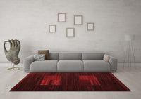 Machine Washable Abstract Red Contemporary Rug, wshcon1146red