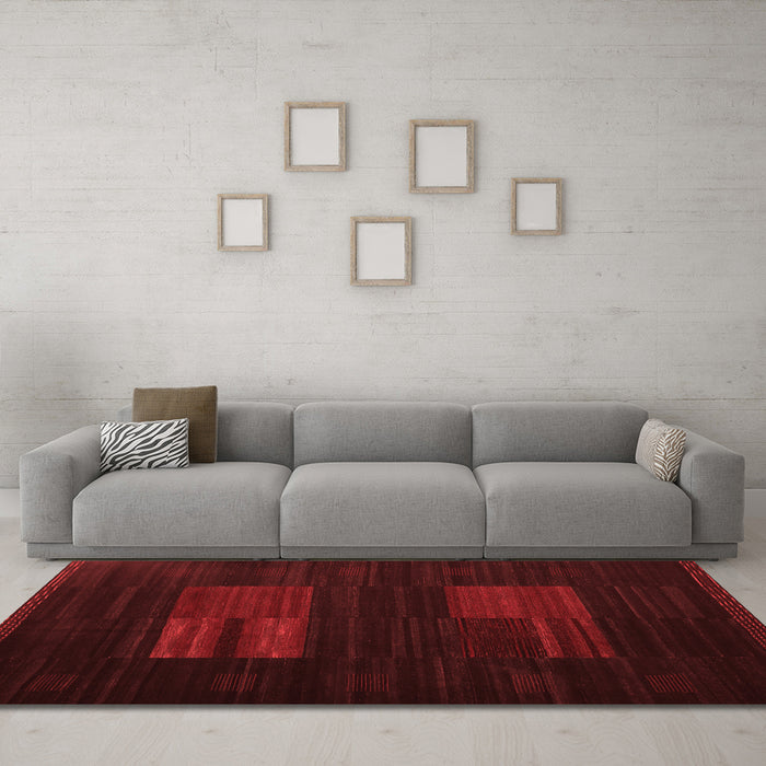 Contemporary Red Washable Rugs