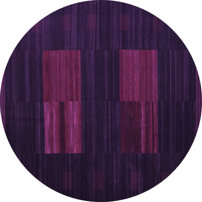 Round Machine Washable Abstract Purple Contemporary Area Rugs, wshcon1146pur