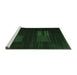 Sideview of Machine Washable Abstract Emerald Green Contemporary Area Rugs, wshcon1146emgrn