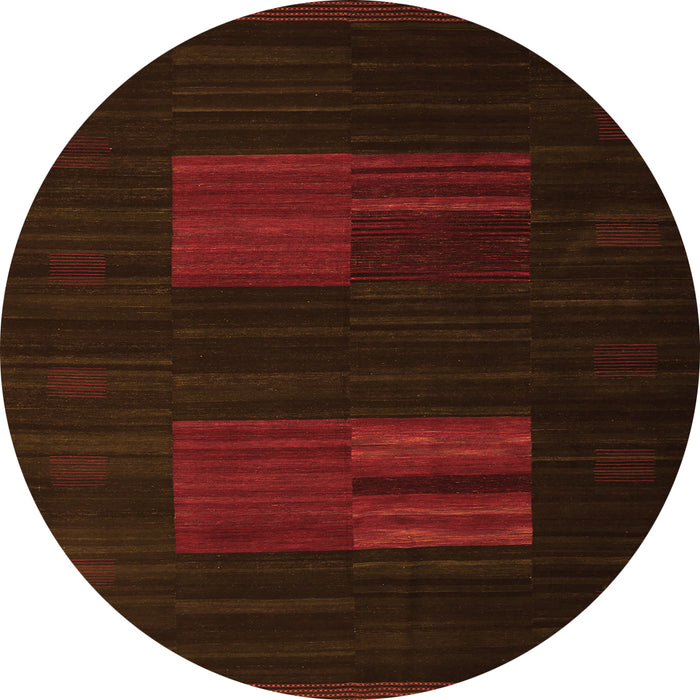 Square Abstract Orange Contemporary Rug, con1146org