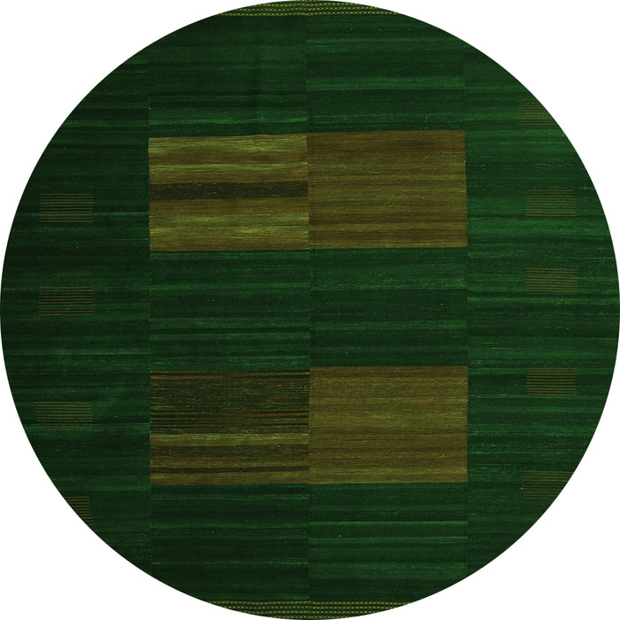 Square Abstract Green Contemporary Rug, con1146grn