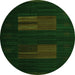 Square Abstract Green Contemporary Rug, con1146grn