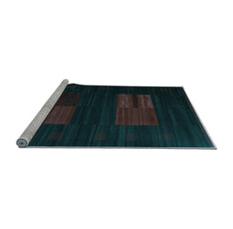 Sideview of Machine Washable Abstract Light Blue Contemporary Rug, wshcon1146lblu