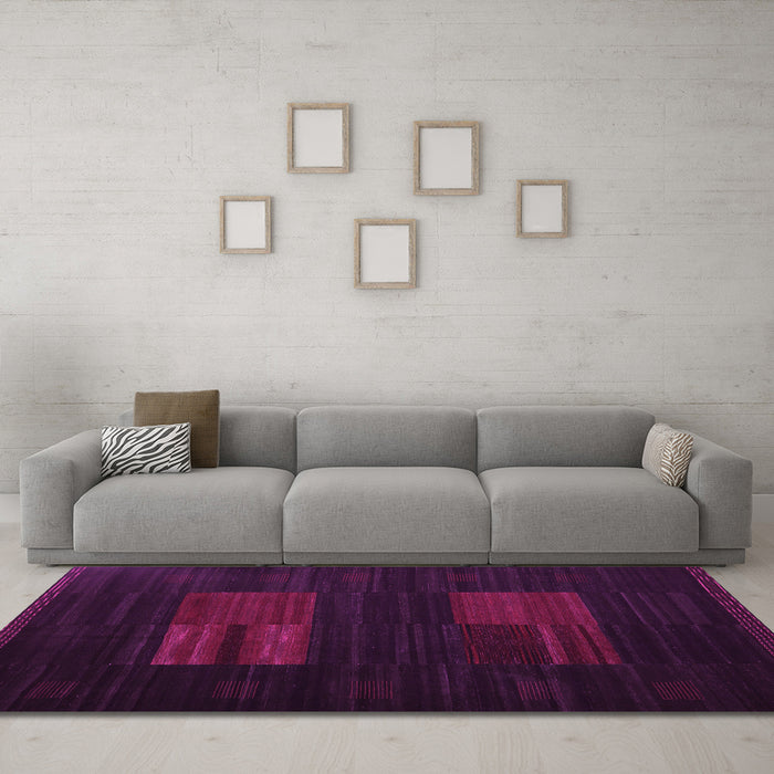 Machine Washable Abstract Pink Contemporary Rug in a Living Room, wshcon1146pnk