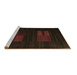 Sideview of Machine Washable Abstract Brown Contemporary Rug, wshcon1146brn