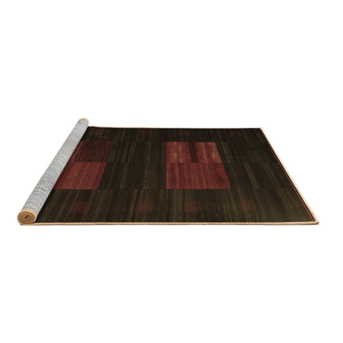 Sideview of Machine Washable Abstract Brown Contemporary Rug, wshcon1146brn