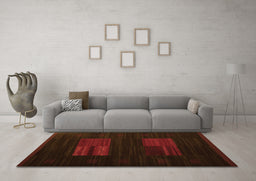 Machine Washable Abstract Orange Contemporary Area Rugs in a Living Room, wshcon1146org