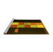 Sideview of Machine Washable Abstract Yellow Contemporary Rug, wshcon1147yw