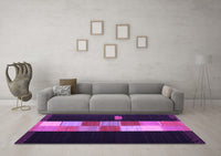 Machine Washable Abstract Purple Contemporary Rug, wshcon1147pur