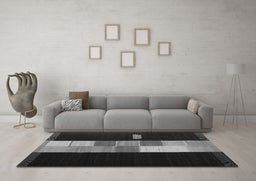 Machine Washable Abstract Gray Contemporary Rug in a Living Room,, wshcon1147gry