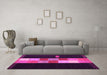 Machine Washable Abstract Pink Contemporary Rug in a Living Room, wshcon1147pnk