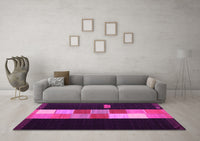 Machine Washable Abstract Pink Contemporary Rug, wshcon1147pnk