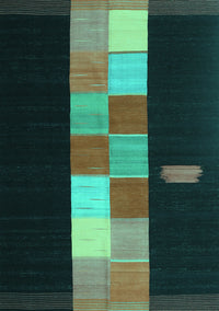 Abstract Turquoise Contemporary Rug, con1147turq