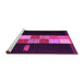 Sideview of Machine Washable Abstract Pink Contemporary Rug, wshcon1147pnk