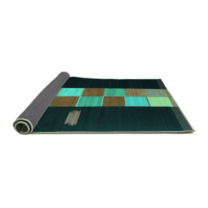 Sideview of Abstract Turquoise Contemporary Rug, con1147turq