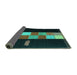 Sideview of Abstract Turquoise Contemporary Rug, con1147turq