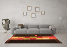 Machine Washable Abstract Orange Contemporary Area Rugs in a Living Room, wshcon1147org