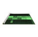 Sideview of Machine Washable Abstract Emerald Green Contemporary Area Rugs, wshcon1147emgrn