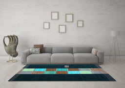 Machine Washable Abstract Light Blue Contemporary Rug in a Living Room, wshcon1147lblu