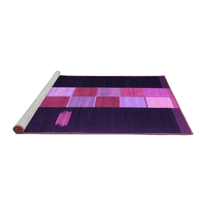 Sideview of Machine Washable Abstract Purple Contemporary Area Rugs, wshcon1147pur