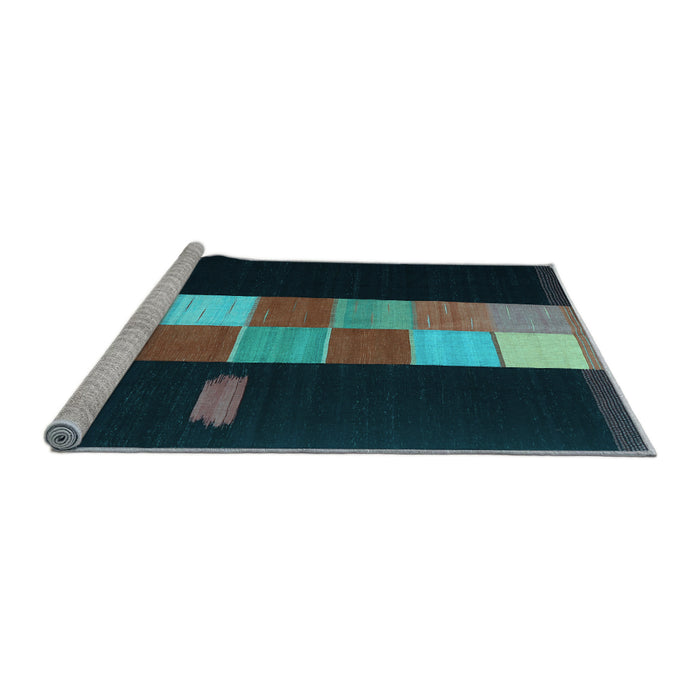 Sideview of Machine Washable Abstract Light Blue Contemporary Rug, wshcon1147lblu