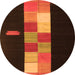 Square Abstract Orange Contemporary Rug, con1147org