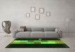 Machine Washable Abstract Green Contemporary Area Rugs in a Living Room,, wshcon1147grn