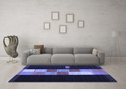 Machine Washable Abstract Blue Contemporary Rug in a Living Room, wshcon1147blu