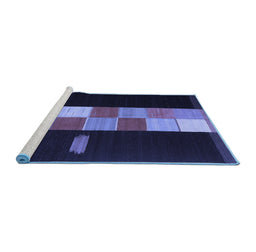 Sideview of Machine Washable Abstract Blue Contemporary Rug, wshcon1147blu