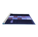 Sideview of Machine Washable Abstract Blue Contemporary Rug, wshcon1147blu