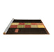 Sideview of Machine Washable Abstract Brown Contemporary Rug, wshcon1147brn