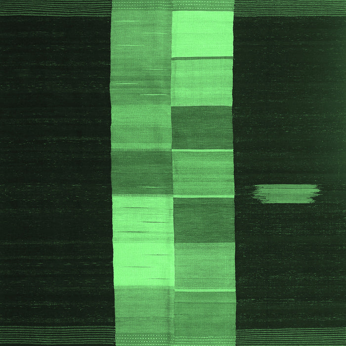 Square Abstract Emerald Green Contemporary Rug, con1147emgrn