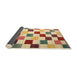 Thickness of Contemporary Mustard Yellow Checkered Rug, con1148